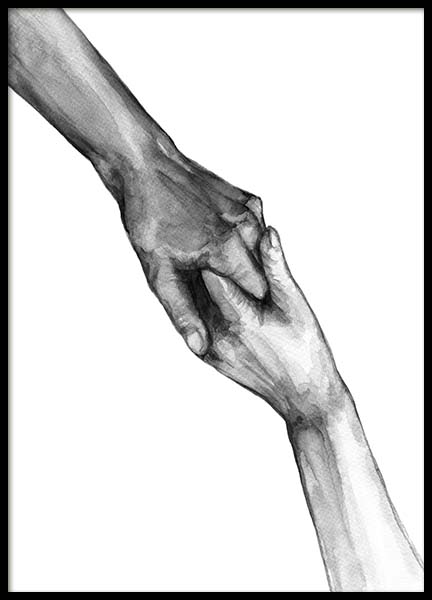 Watercolor Hands No2 Poster in der Gruppe Poster / Illustration bei Desenio AB (10202)