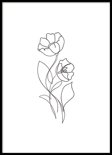 Flower Lines No1 Affiche dans le groupe Affiches / Illustrations chez Desenio AB (10540)