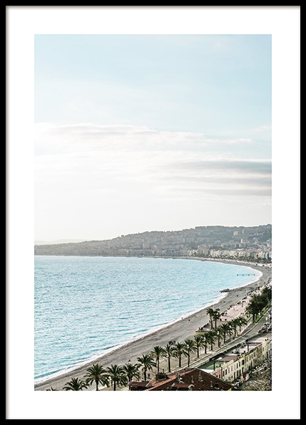 Beach View in Nice Poster in der Gruppe Poster / Naturmotive bei Desenio AB (10897)