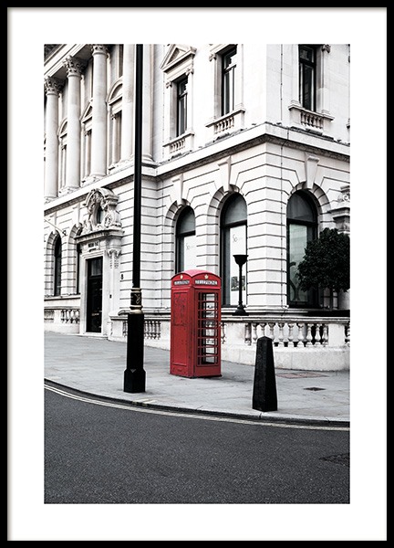 Red Telephone Box Poster in de groep Studio Collections / Studio Cosmopolitan bij Desenio AB (11362)