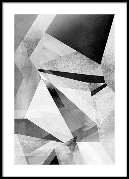 Gray Prisms Affiche dans le groupe Affiches / Noir et blanc chez Desenio AB (11991)