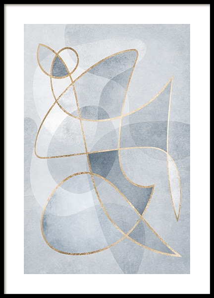 Abstract Blues No1 Poster in de groep Posters / Kunst bij Desenio AB (13120)