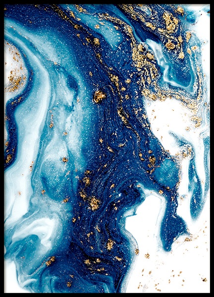 Blue and Gold Swirl No2 Affiche dans le groupe Affiches / Art / Peintures chez Desenio AB (14202)
