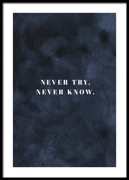 Never Try Never Know Affiche dans le groupe Affiches / Affiche citation / Inspiration chez Desenio AB (14940)