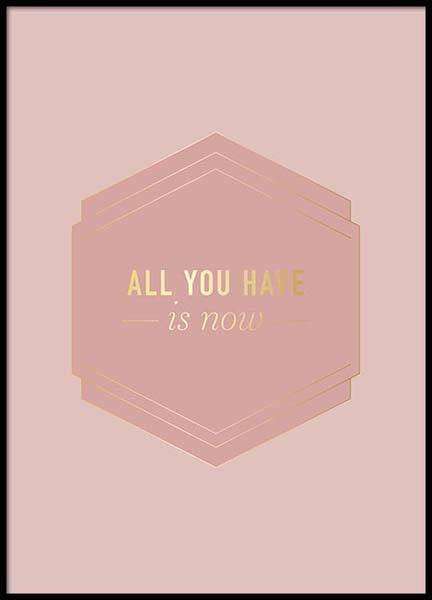 All You Have Pink Poster in de groep Posters / Posters met tekst bij Desenio AB (2852)