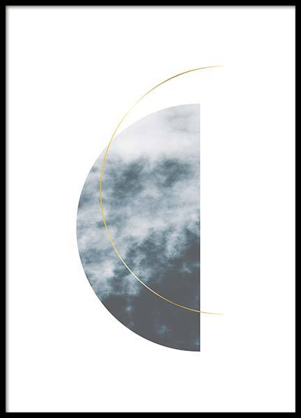Graphic Half Circle Poster in der Gruppe Poster / Gold und Silber bei Desenio AB (3174)