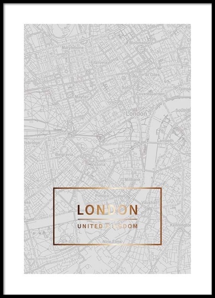 London Gold Poster in de groep Posters / Kaarten en steden bij Desenio AB (3351)