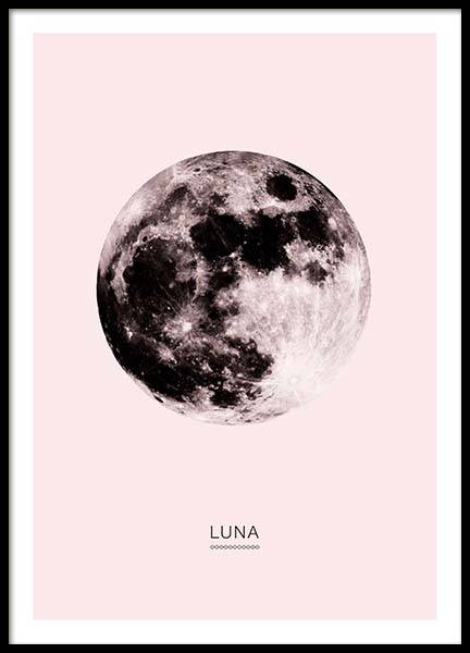 Moon In Pink Affiche dans le groupe Affiches / Posters pour enfants chez Desenio AB (3864)