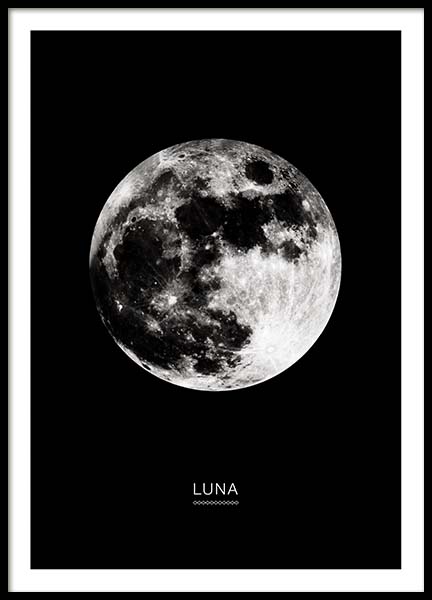 Moon In Black Poster in de groep Posters / Kinderposters bij Desenio AB (3865)