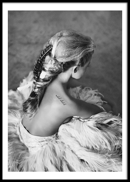 Love Warriors Wild Child Poster in de groep Posters / Zwart wit bij Desenio AB (Pre5207)