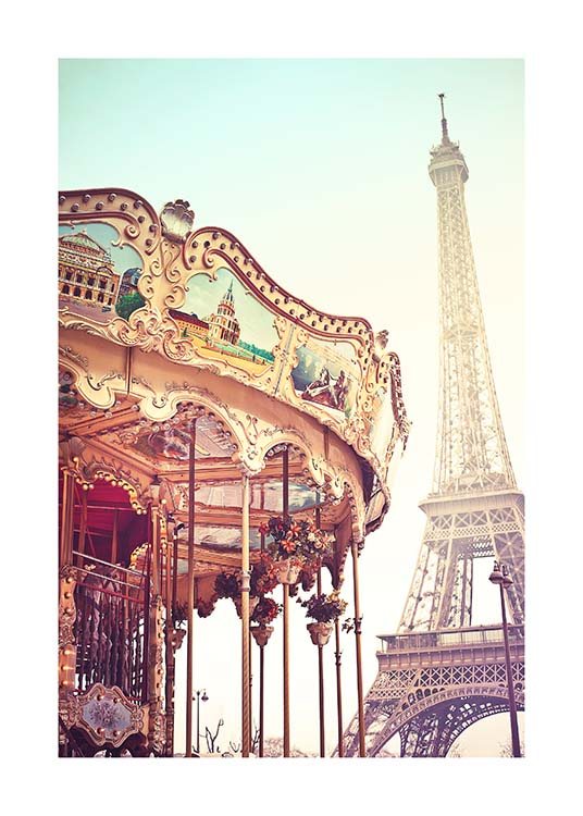 Eiffel Tower Carousel Affiche / Photographie chez Desenio AB (10098)