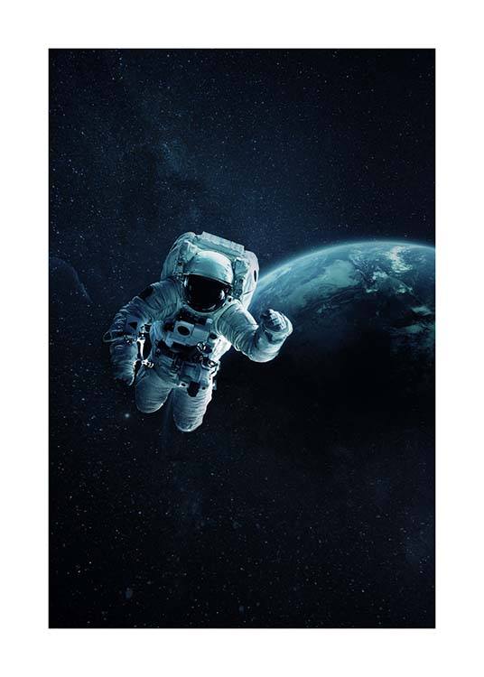 Astronaut In Space Affiche