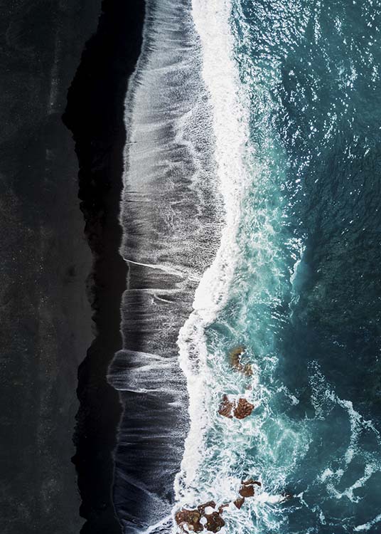 Black Beach Above Poster