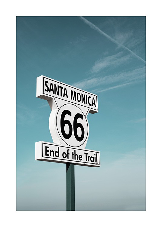 Route 66 Sign Poster / 50x70 cm bij Desenio AB (10778)
