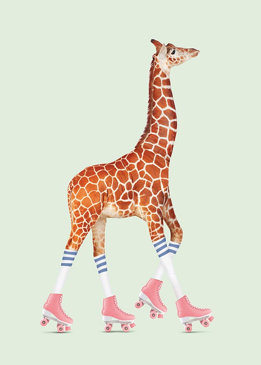 Rollerskating Giraffe Poster / Kinder bei Desenio AB (11023)