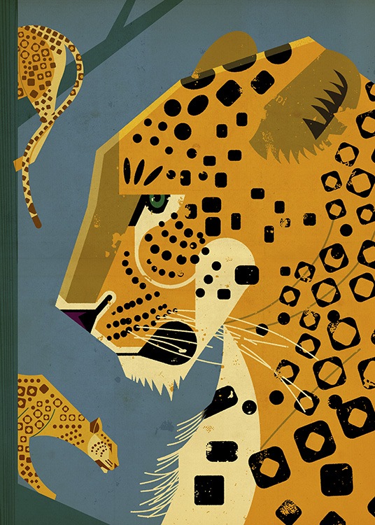 Vintage Leopard Affiche / Insectes et animaux chez Desenio AB (11026)