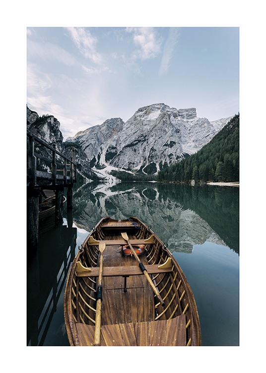 Boat in a Lake Poster
