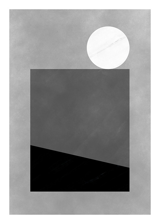 Black & White Shapes No1 Poster / Zwart wit bij Desenio AB (11228)