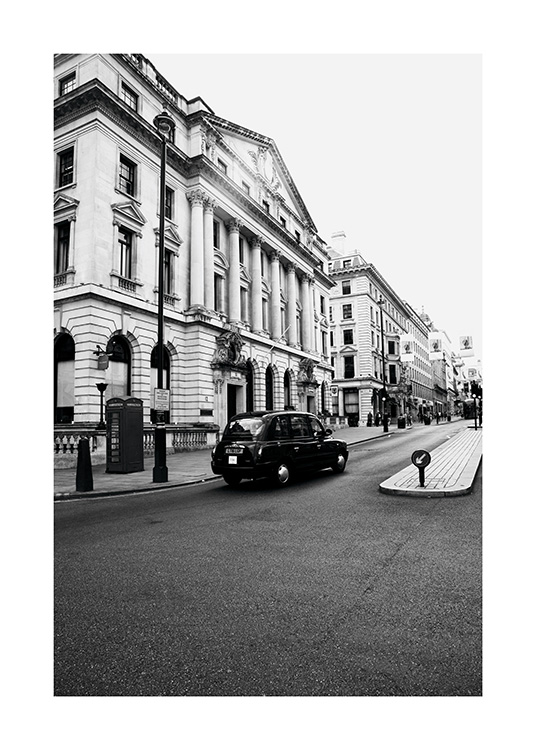 London Taxi Poster / Schwarz-Weiß bei Desenio AB (11363)