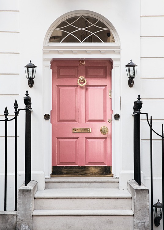 London Pink Door Affiche