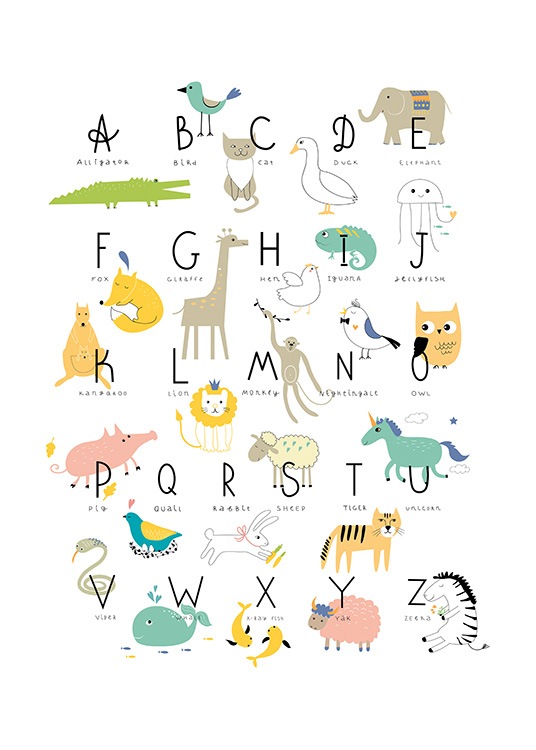 Animal Alphabet Affiche
