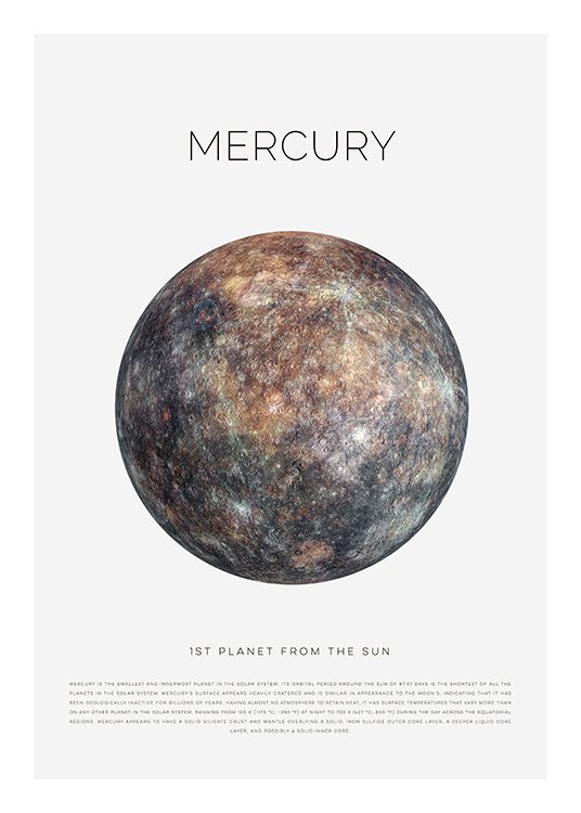 Planet Mercury Poster / Kinder bei Desenio AB (11439)