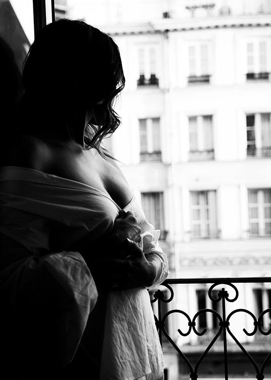 Paris Window View Affiche / Noir et blanc chez Desenio AB (11533)