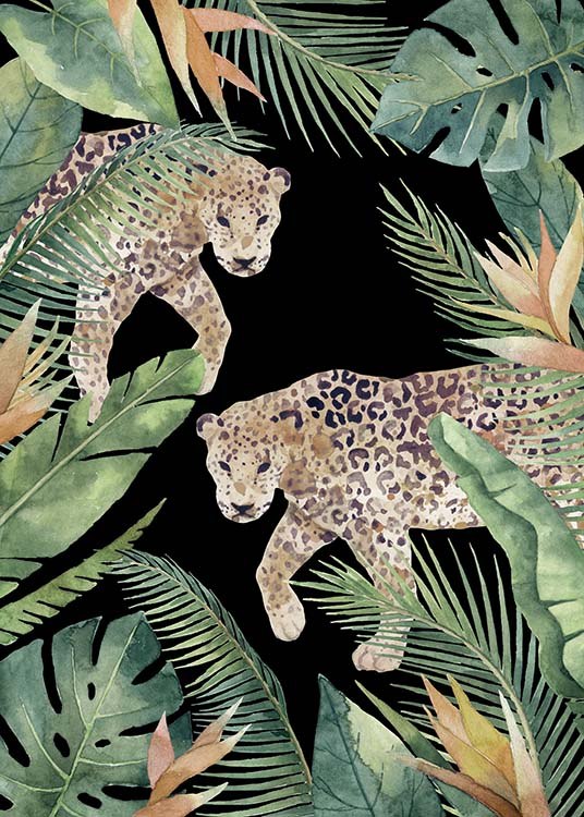 Leopards Affiche / Illustrations chez Desenio AB (11617)
