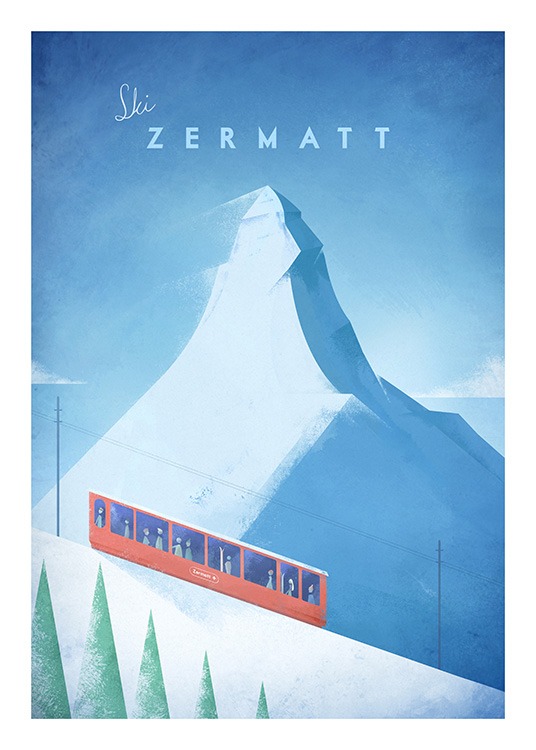 Ski Zermatt Affiche / Henry Rivers chez Desenio AB (11985)