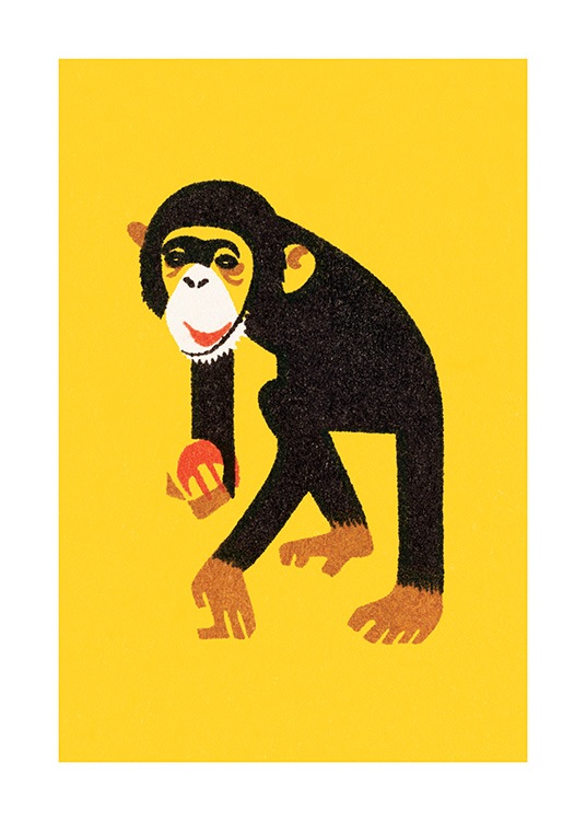 Vintage Monkey Affiche / Posters pour enfants chez Desenio AB (12468)