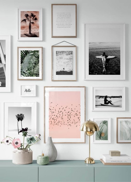 Pink Sunset Birds Poster / Naturmotive bei Desenio AB (12601)