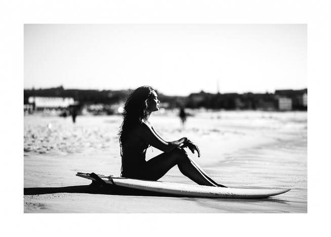 Surf and Relax Affiche / Noir et blanc chez Desenio AB (12650)