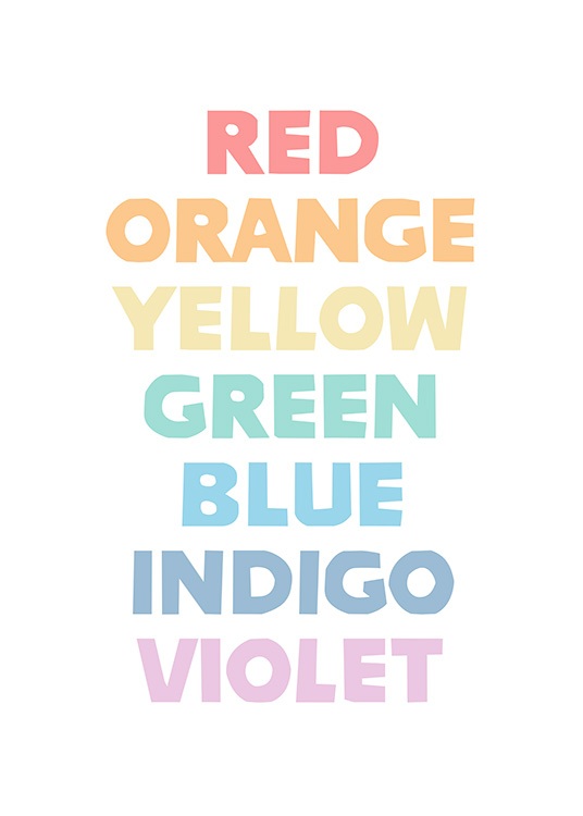 The Colors of the Rainbow Affiche / Posters pour enfants chez Desenio AB (12684)