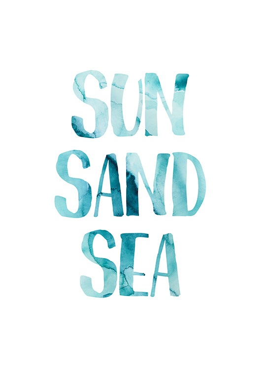 Sun Sand Sea Affiche / Affiche citation chez Desenio AB (12834)
