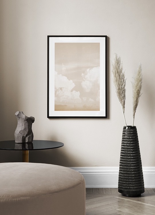  - Foto van wolken tegen een perzikkleurige hemel met een pastel finish