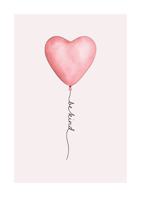  - Illustration avec un fond gris derrière un ballon rose en forme de cœur 