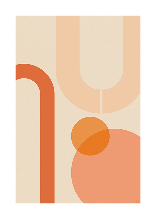Orange Shapes Affiche