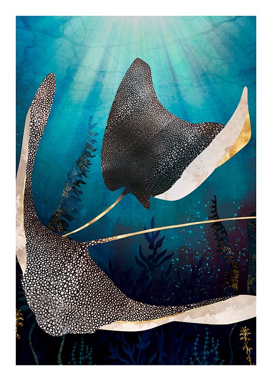 Metallic Stingray Affiche
