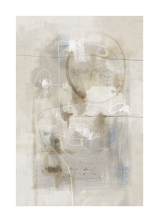 Beige Impression No1 Affiche