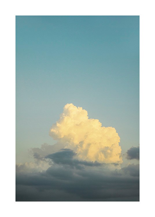 Dreamy Clouds Yellow Poster