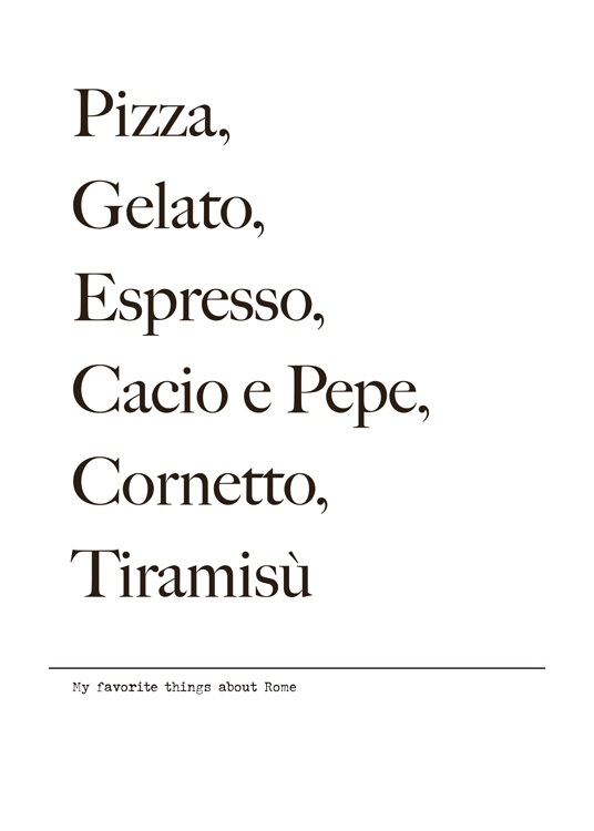 Favorite Things About Rome Affiche