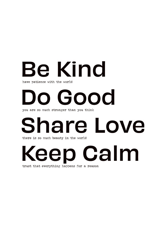 Be Kind Do Good Affiche