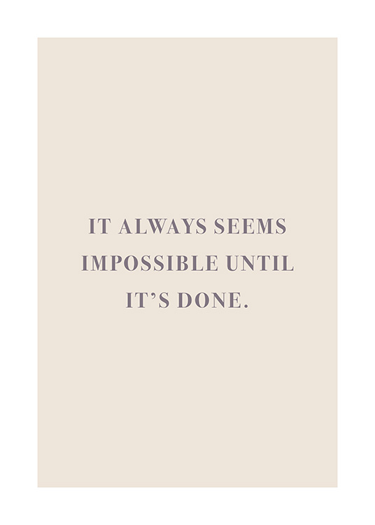 It Always Seems Impossible Affiche