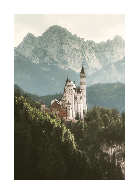 Castle And Mountains Affiche