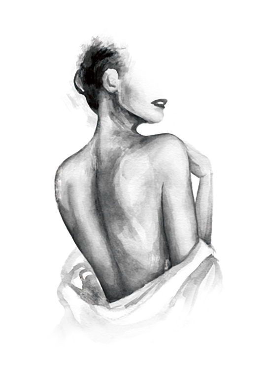 Almost Nude Watercolor Poster