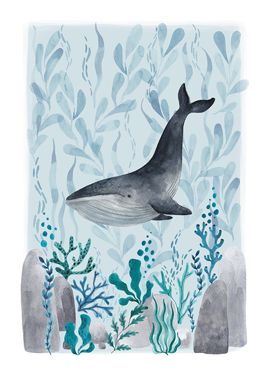 Ocean Whale Poster