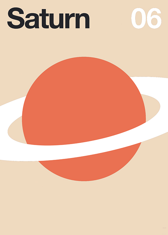 Saturn Minimal Planet Affiche