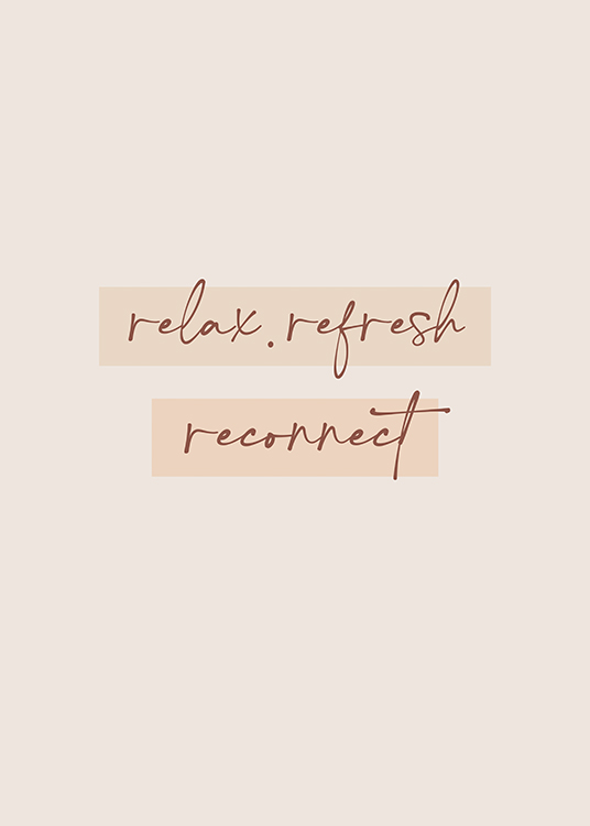 Relax Refresh Reconnect Affiche Citation Relax Desenio Be