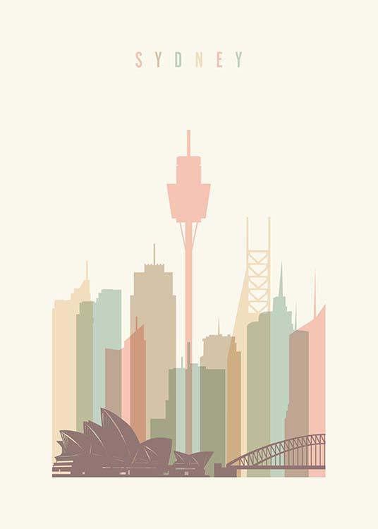 Sydney Skyline Affische
