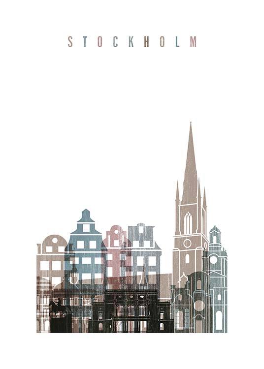 Stockholm Skyline Affische
